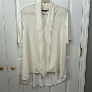 H by Halston top/minidress. Cream. Size L.